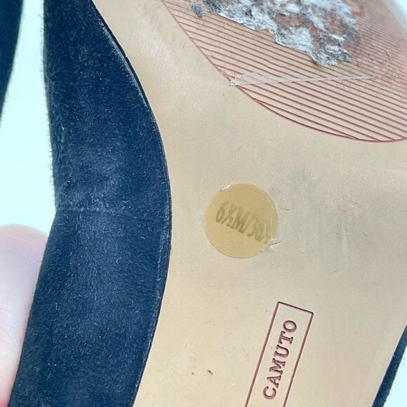 Vince Camuto Womens Suede Pump Shoes Stiletto Heels Slip On Black Size 6.5M - Picture 3 of 13